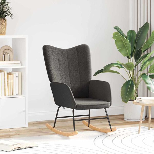 vidaXL Gyngestol Mørkegrå Sherpa-stoff