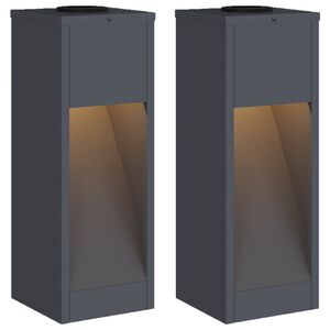 vidaXL Solcelle LED Stibelys 2 stk. Varmhvit 18 x 18 x 50 cm