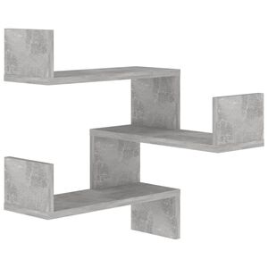 vidaXL Veggmontert hj&oslash;rnehylle betonggr&aring; 40x40x50 cm konstruert tre