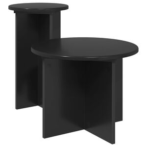 vidaXL Sidebordssett 2 stk. Svart eik &Oslash; 45 x 35 cm Konstruert tre