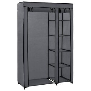 vidaXL Sammenleggbar garderobe gr&aring; 110x45x175 cm stoff