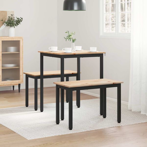 vidaXL Spisebord Naturlig 150 x 90 x 75 cm Massiv furu