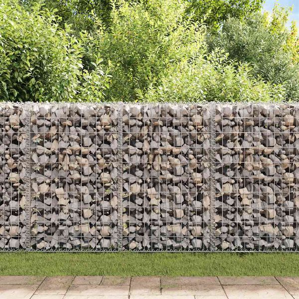 vidaXL Gabion med dekker galvanisert stål 100x60x100 cm