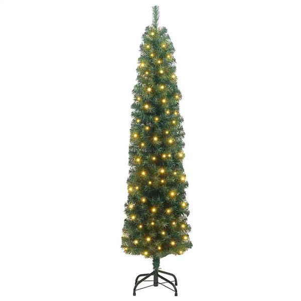 vidaXL Kunstig juletre med 300 LED gr&oslash;nn 210 cm PVC og st&aring;l og plast