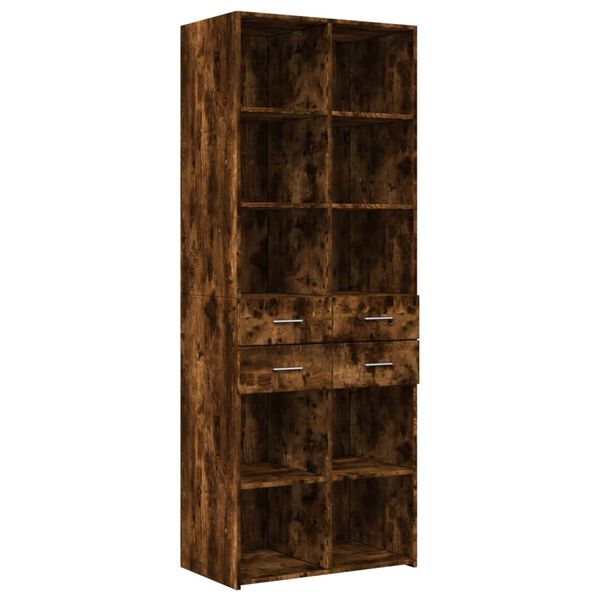 vidaXL Highboard r&oslash;kt eik 70x42,5x185 cm konstruert tre