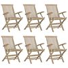 vidaXL Klappstoler 6 stk gr&aring; 56x61x89 cm heltre teak