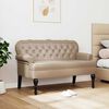 vidaXL Chesterfield Benk Cappuccino 119.5 x 64.5 x 75 cm Kunstl&aelig;r