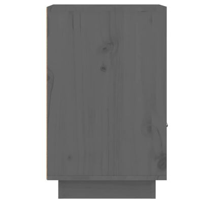 vidaXL Nattbord grå 40x34x55 cm heltre furu