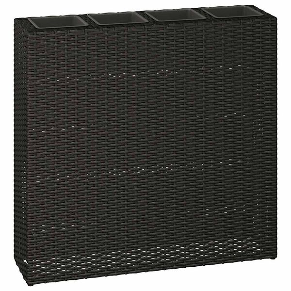 vidaXL H&oslash;ybed med 4 potter polyrotting svart