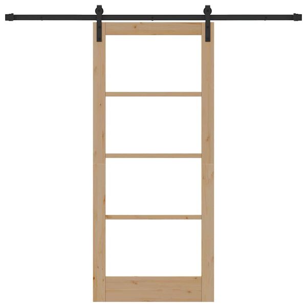 vidaXL Skyved&oslash;r ORKDAL Naturlig 86 x 198,5 cm Massivt furutre og glass