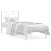 vidaXL Sengeramme i metall uten madrass med hodegavl hvit 75x190 cm