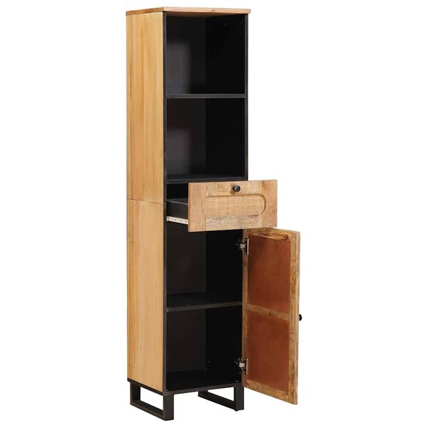 vidaXL Baderomsskap med hylle Brun 38 x 33 x 160 cm Massiv mango tre