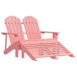 vidaXL Adirondack hagestol og ottoman 2-seters heltre rosa