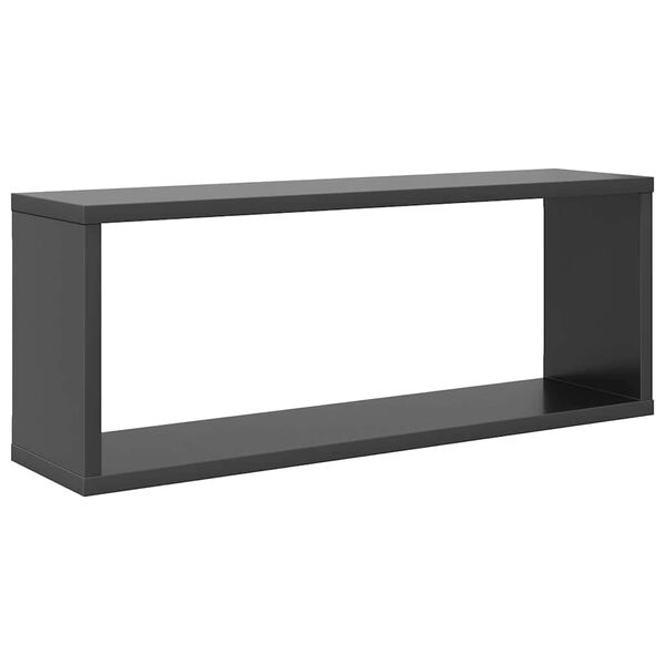 vidaXL Vegghyller kubeformet 6 stk gr&aring; 60x15x23 cm konstruert tre