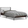 vidaXL Sengeramme brun eik 90x190 cm konstruert tre og metall