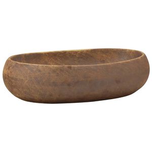 vidaXL Benkeservant brun oval 59x40x15 cm keramikk