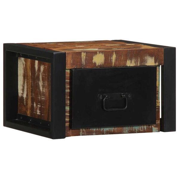 vidaXL Nattbord flerfarget 40x35x25 cm gjenvunnet heltre