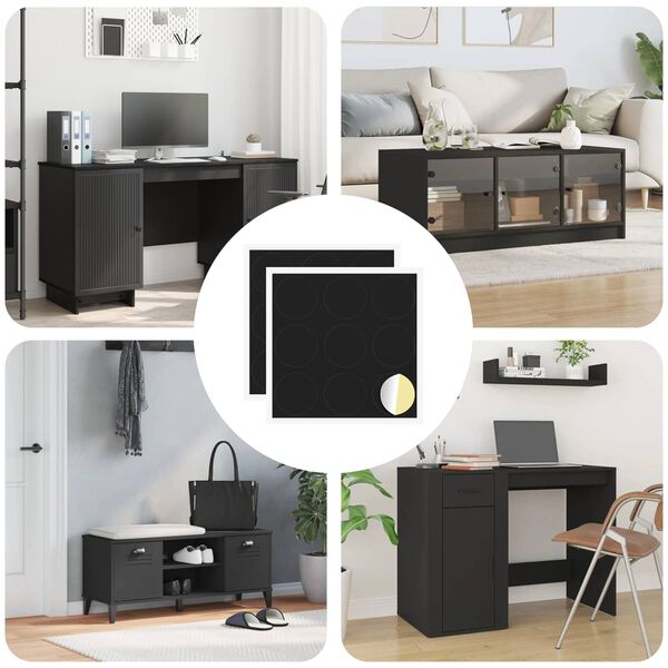 vidaXL Klebende skrue deksel 2 pcs Svart &Oslash; 20 x 0,5 mm Belagt papir