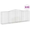 vidaXL Gabionkurver buede 20 stk 400x50x140/160 cm galvanisert jern