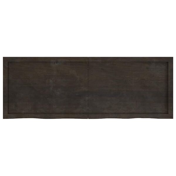 vidaXL Benkeplate til bad mørkebrun 140x50x(2-4) cm behandlet heltre