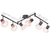vidaXL Taklampe med 6 spotter E14 svart og kobber