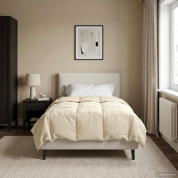 vidaXL Vinter Dynen Quilted Krem 140 x 220 cm Mikrofiber