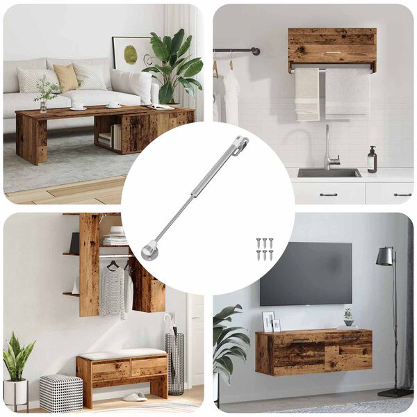 vidaXL Hydraulisk Gassfj&aelig;r 12 pcs s&oslash;lv 280 x 17 x 16 mm PP og Jern