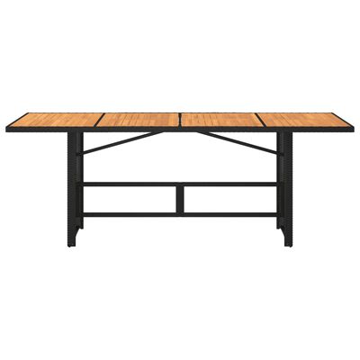vidaXL Hagebord med topp i akasietre svart 190x80x74 cm polyrotting