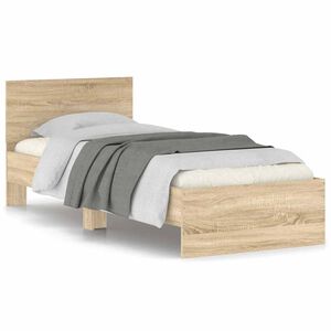 vidaXL Sengeramme uten madrass med hodegavl sonoma eik 90x200 cm