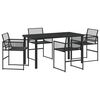 vidaXL Hage Spisegruppe 5 pcs Svart polyrotting