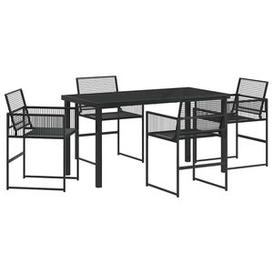 vidaXL Hage Spisegruppe 5 pcs Svart polyrotting