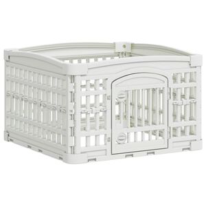 vidaXL 4 Panel Hundelekegrind Hvit 63 x 63 x 40 cm Plast
