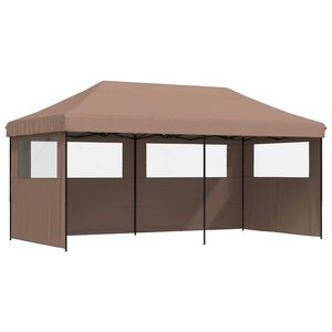 vidaXL Partytelt 292 x 580 x 315 cm Brun Oxford Stoff