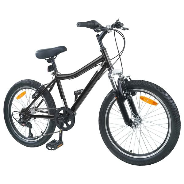 vidaXL Barnesykkel 20 Tommer 6-Speed for 6-11 &aring;r gammel Svart