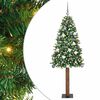 vidaXL Slim juletre gr&oslash;nn 210 cm PVC og Massivt Furu tre