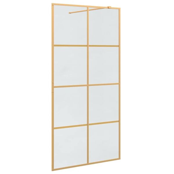 vidaXL Walk-in Dusjvegg Gull 100 x 195 cm herdet glass