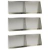 vidaXL St&oslash;ttemur 6 stk. 60 x 12 x 50 cm Rustfritt st&aring;l S&oslash;lv