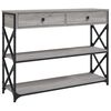 vidaXL Konsollbord gr&aring; sonoma 100x28x75 cm konstruert tre
