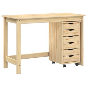 vidaXL Skrivebord og rulleskapsett MOSS 2 stk. Brun