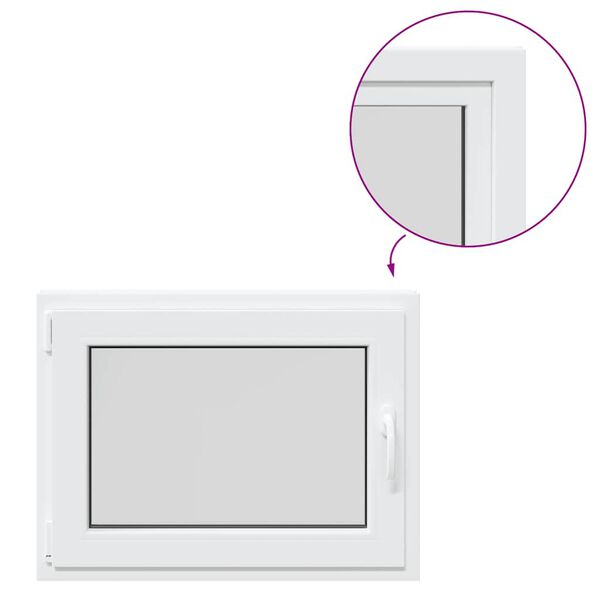 vidaXL Kjellervindu "RISOR" 80x70 cm vipp-og-sving DIN venstre hvit