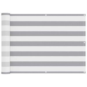 vidaXL Balkong Skjerm Lys Gr&aring; og Hvit 75 x 200 cm PU-belagt oxford alu