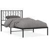 vidaXL Sengeramme i metall med hodegavl svart 100x190 cm