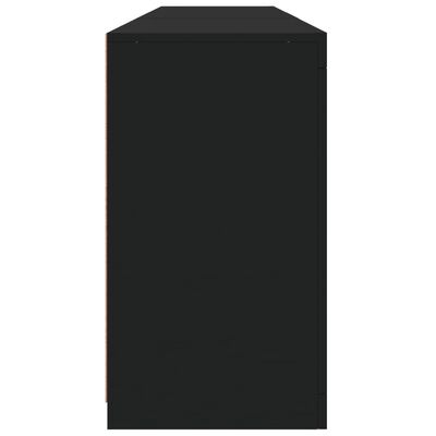vidaXL Skjenk med LED-lys svart 181,5x37x67 cm