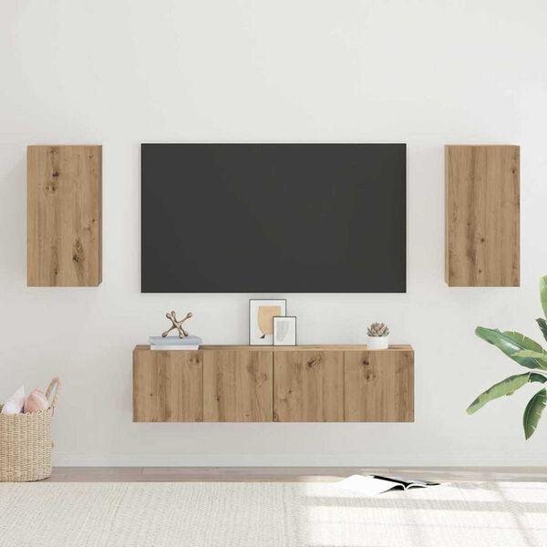 vidaXL TV-benksett 4 pcs artisan eik 30.5 x 30 x 60 cm Konstruert tre