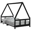 vidaXL Barnesengeramme svart 90x190 cm heltre furu