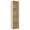 vidaXL Bokhylle/TV-benk sonoma eik 36x30x143 cm sponplate