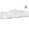 vidaXL Gabionkurver buede 2 stk 300x50x60/80 cm galvanisert jern