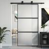 vidaXL Skyved&oslash;r svart 102,5x205 cm herdet glass og aluminium
