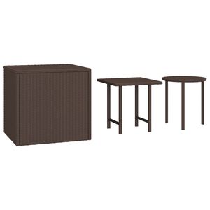 vidaXL Sidebord for hage 3 stk brun polyrotting