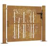 vidaXL Hageport 100x75 cm cortenst&aring;l bambusdesign